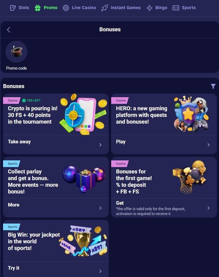 Betmatch Casino promóciók és üdvözlő ajánlatok